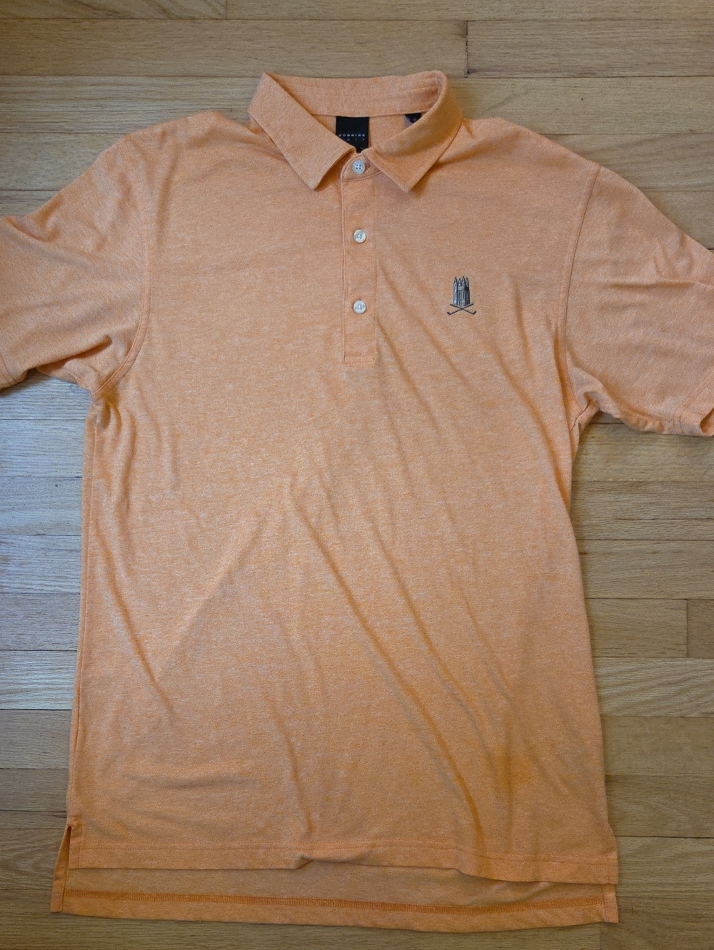 Dunning Golf Men's Medium Medinah Country Club Performance Polo Shirt Orange